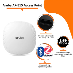 Access Point Aruba AP-515, Dual Band 2.4GHz / 5GHz, 575Mbps, 4x4 MIMO, 4.2/7.5 dBi. Q9H62A / Aruba