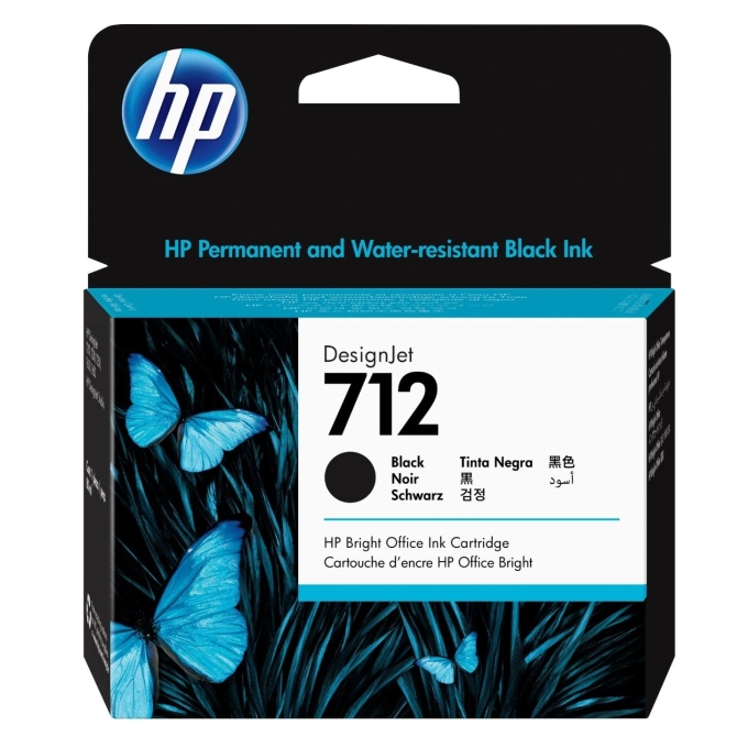 Cartucho De Tinta HP 712A Black 80ML (3ED71A) T210/T230/T250/T630/T650 / HP
