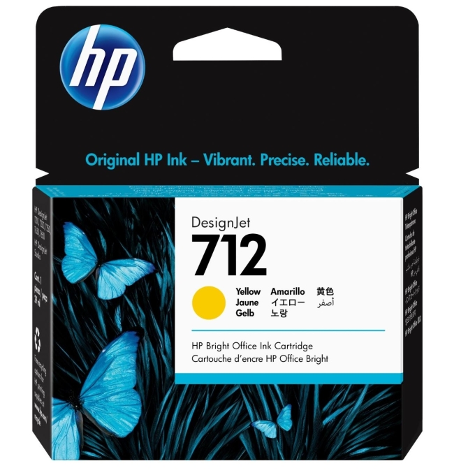 Cartucho De Tinta HP 712A Yellow (3ED69A) T210/T230/T250/T630/T650 / HP