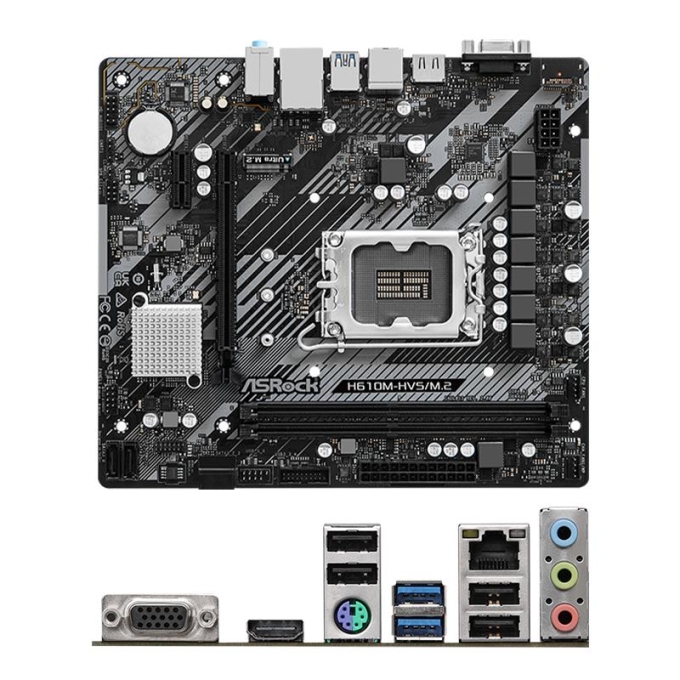Placa Madre Mainboard Motherboard ASROCK H610M-HVS/M.2 R2.0, Chipset Intel H610, LGA1700, mATX / Asrock