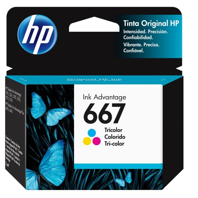 Cartucho De Tinta HP 667 Tricolor (3YM78AL) 1275/2374/2375/2376/2775/2776 / HP