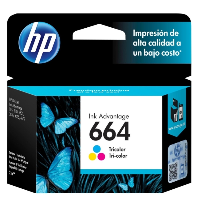 Cartucho De Tinta HP 664 Tricolor (F6V28AL) 1115/2135/3635/4535/4675 / HP