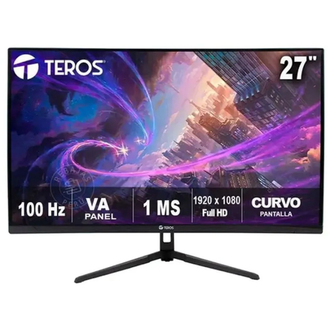 Monitor curvo Teros TE-2732S 27pulgadas Full HD 1920x1080 100Hz 1ms, HDMI, DP, VESA, FREESYNC gamer / Teros
