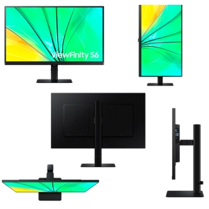 Monitor LCD Samsung ViewFinity S6 S27D600EAL 27pulgadas Class WQHD - 16:9 - Negro - 68.6cm (27pulgadas) Viewable - Tecnologia conmutacion en el mismo plano (In-plane Switching, IPS) - 2560 x 1440 - 1.07 Billones de colores - 350cd/m² - 5ms - 100Hz Refresh Rate - HDMI - DisplayPort - Concentrador USB / Samsung