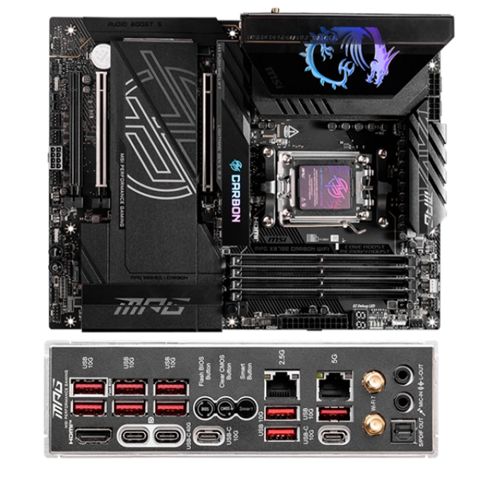 Motherboard MSI MPG X870E CARBON WIFI, Chipset AMD X870E, Socket AMD AM5, ATX / MSI
