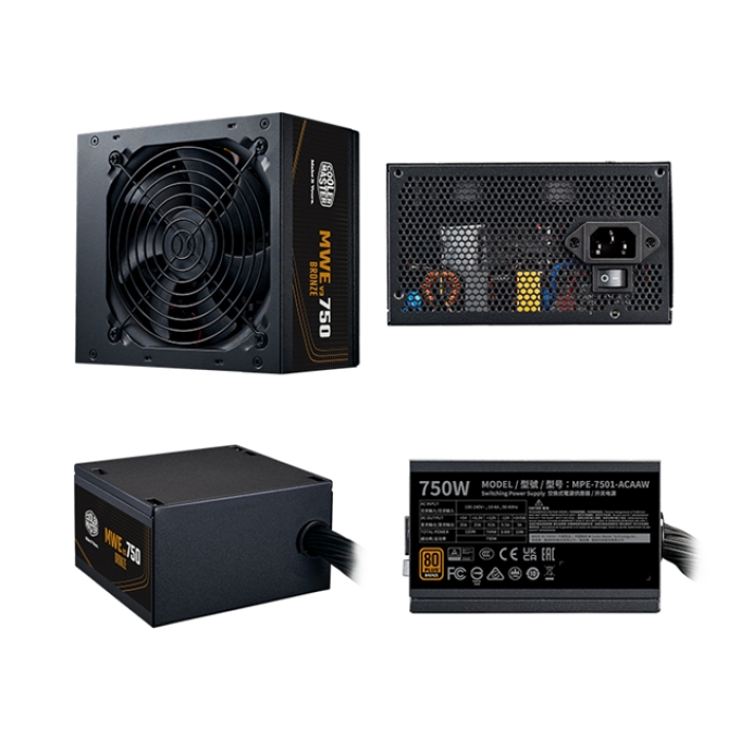 Fuente de alimentacion COOLER MASTER MWE Bronze 750 V3, 750W, 80 PLUS Bronze, Formato ATX. / Cooler Master