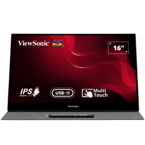 Monitor ViewSonic 15.6pulgadas portatil, led, pantalla tactil 1920x1080 Full HD (1080p), 250 cd/m², 800:1, 14ms, HDMI, 2xUSB-C, altavoces TD1655 / Viewsonic