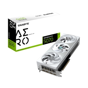Tarjeta de video GIGABYTE GeForce RTX 5070 AERO OC 12GB GDDR6X | DLSS 3.5 | Diseño blanco profesional / GIGABYTE