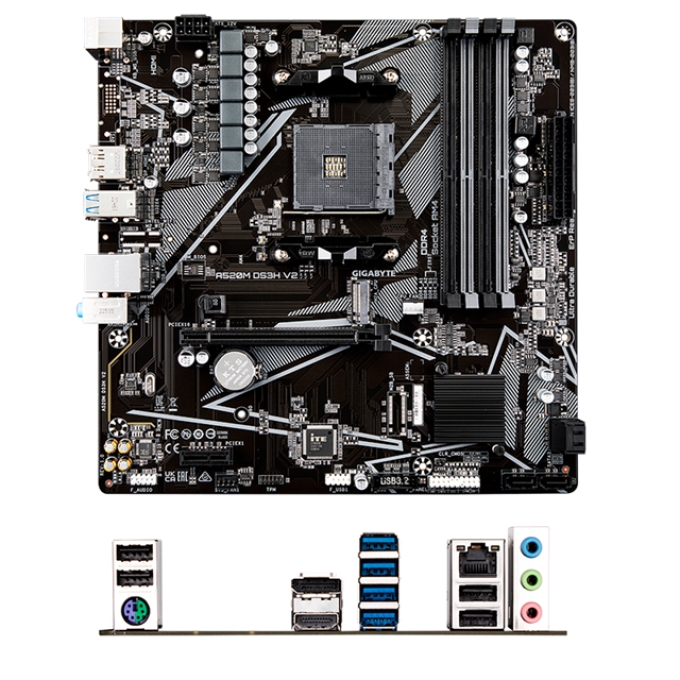 MOTHERBOARD Placa Madre GIGABYTE A520M DS3H V2 - AM4 | DDR4 | HDMI | Micro ATX / GIGABYTE