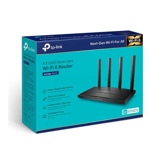 ROUTER TP-LINK ARCHER AX12 GIGABIT WI-FI 6 AX1500 / TP-LINK
