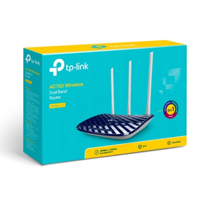 ROUTER TP-LINK AC750 DOBLE BANDA ARCHER C20 / TP-LINK