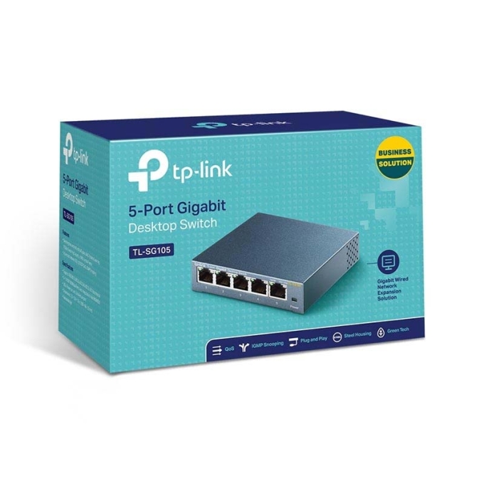 SWITCH TP-LINK TL-SG105 GIGABIT 5PTOS 10/ 100/ 1000MBPS METALICO / TP-LINK