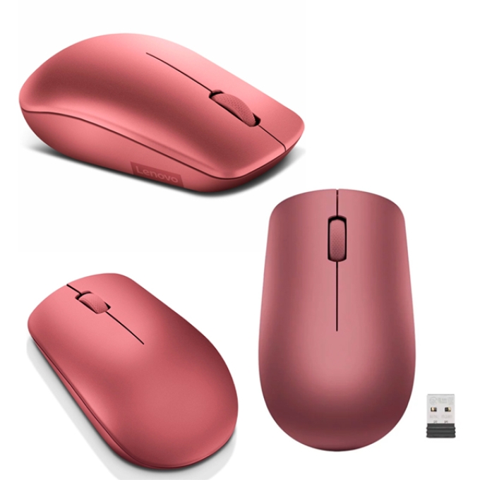 Mouse Lenovo 530 Inalambrico/Diseño Ambidextro/Sensor Optico/1200 DPI/Color Rojo Cereza. / Lenovo