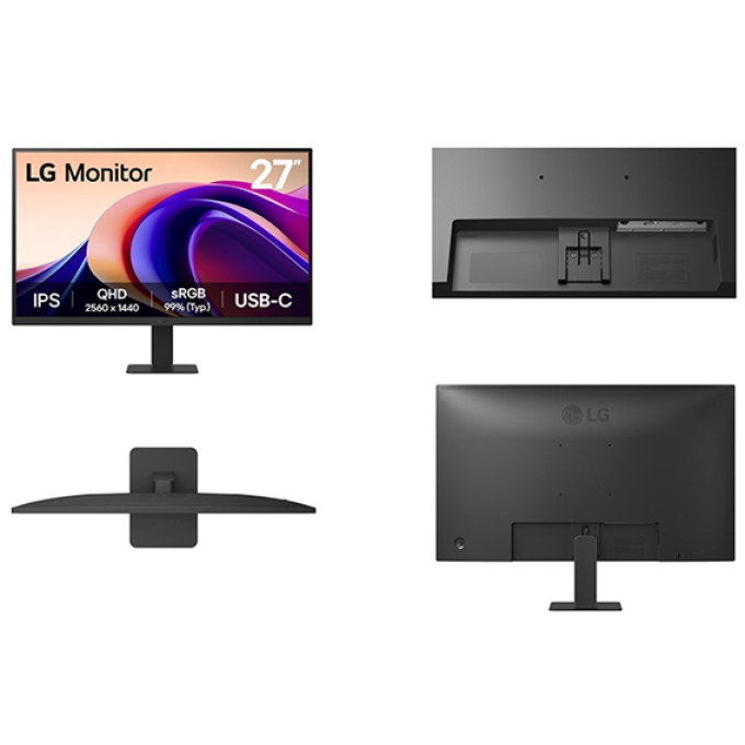 Monitor Plano LG 27U631A-B, 27pulgadas QHD IPS,100 Hz, HDMI, HDR10, HDR, USB-C: 15W / LG