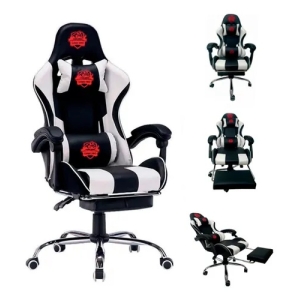 Silla Gamer GAME PRO GC- 6688-1 Con reposapies BK WHI / GAME PRO