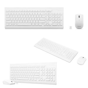 Kit de Teclado + Mouse combo, LENOVO 510, Inalambrico, Color Blanco