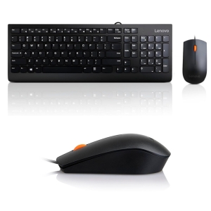 Kit Combo Teclado + Mouse Lenovo 300, Interfaz USB, Ambidiestro, Diseño elegante.