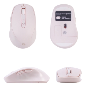 Mouse inalambrico TEROS TE-1234S, 2.4GHz, 6 botones, USB, rosado
