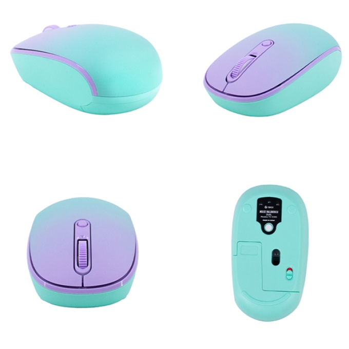 Mouse inalambrico TEROS TE-1239S, 2.4GHz, 4 botones, purple / Teros