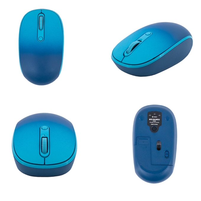 Mouse inalambrico TEROS TE-1240S, 2.4GHz, 4 botones, azul / teros
