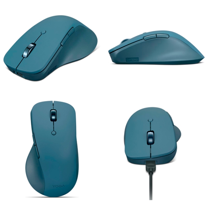 Mouse LENOVO Yoga Pro, Interfaz sensor optico azul inalambrico, 6 botones, verde azulado / Lenovo