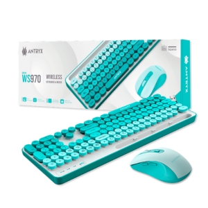 KIT WIRELESS TECLADO + MOUSE ANTRYX WS-970 GREEN, HOLDER SLOT (ASC-WS970GN) / ANTRYX