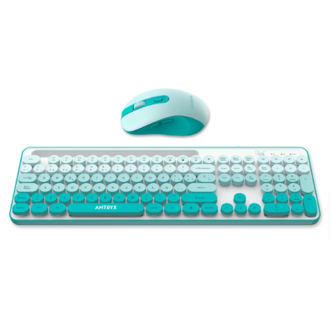 KIT WIRELESS TECLADO + MOUSE ANTRYX WS-970 GREEN, HOLDER SLOT (ASC-WS970GN) / ANTRYX