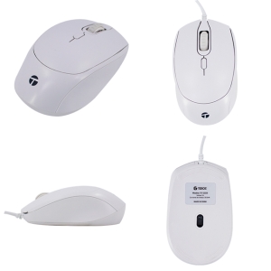 Mouse optico TEROS TE-1225S, 800-1200-1600 DPI, USB, 4 botones, color blanco