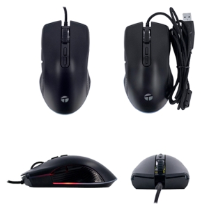 Mouse gamer TEROS TE-1233G, DPI hasta 7200, RGB,7 botones, USB, negro / Teros