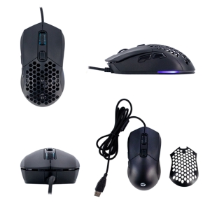 Mouse gamer TEROS TE-1232G, DPI hasta 7200, RGB, 7 botones, optico, negro