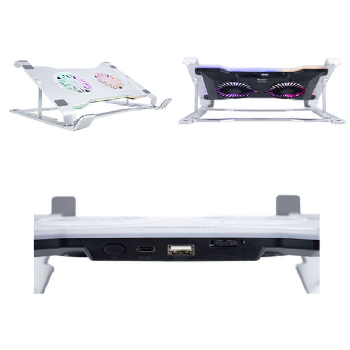 Cooler para Laptop TEROS TE-7135N, soporta tablets y notebooks de 9pulgadas hasta 16pulgadas, plateado / Teros