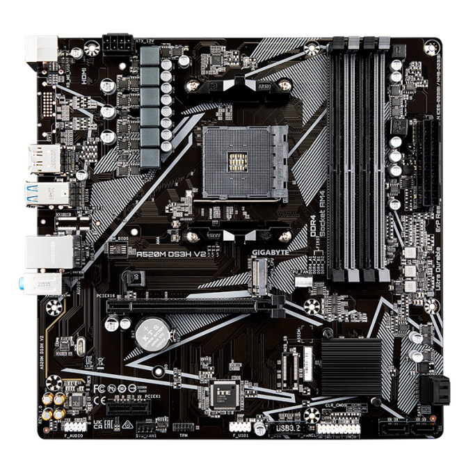 Placa Madre Motherboard Gigabyte A520M DS3H V2 (rev. 1.0), AM4, DDR4, HDMI, DP, HD Audio. / Gigabyte