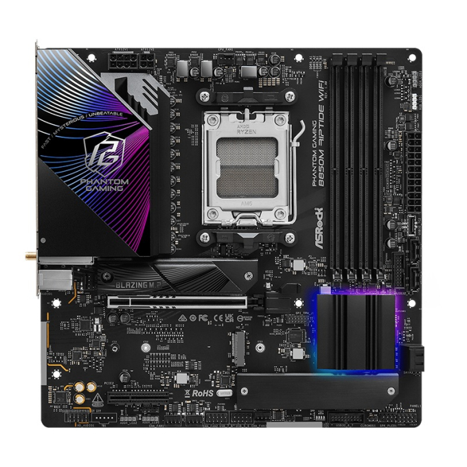Placa Madre Motherboard ASROCK B850M Riptide WiFi, Chipset AMD B850, Socket AMD AM5, mATX / ASROCK