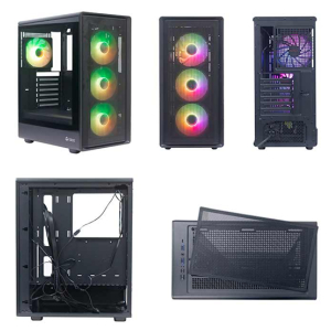 Case sin fuente TEROS TE-1323G, ITX, M-ATX, ATX, 3.5 y 2.5, negro