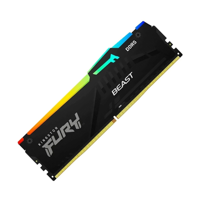 Memoria DIMM Kingston Fury Beast, 16Gb DDR5-6400, PC5-51200 CL32, 1Rx8, 1.4V, 288-pin, RGB para PC / Kingston