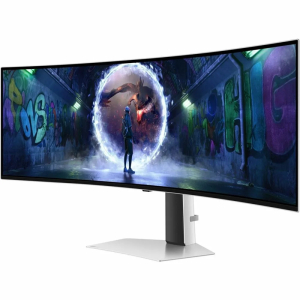 Monitor Samsung Odyssey G9 49 OLED, Dual Quad HD (DQHD), Pantalla curva, 32:9, 5120x1440, Mil millones de colores, FreeSync Premium Pro/G-sync, 0.03ms, 240Hz, USB tipo-C, HDMI, DisplayPort, Concentrador USB gamer
