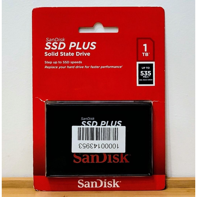 Disco Solido SSD 1Tb Sandisk PLUS SATA 6Gb/s, 2.5pulgadas, 535 MB/s, 450 MB/s interno / Sandisk