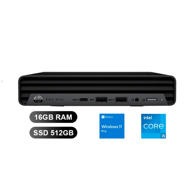 CPU Computadora HP PRO MINI 400 G9 CORE I5-14500T/ 16GB/ SSD512G/ W11P/ A17JMLA / HP