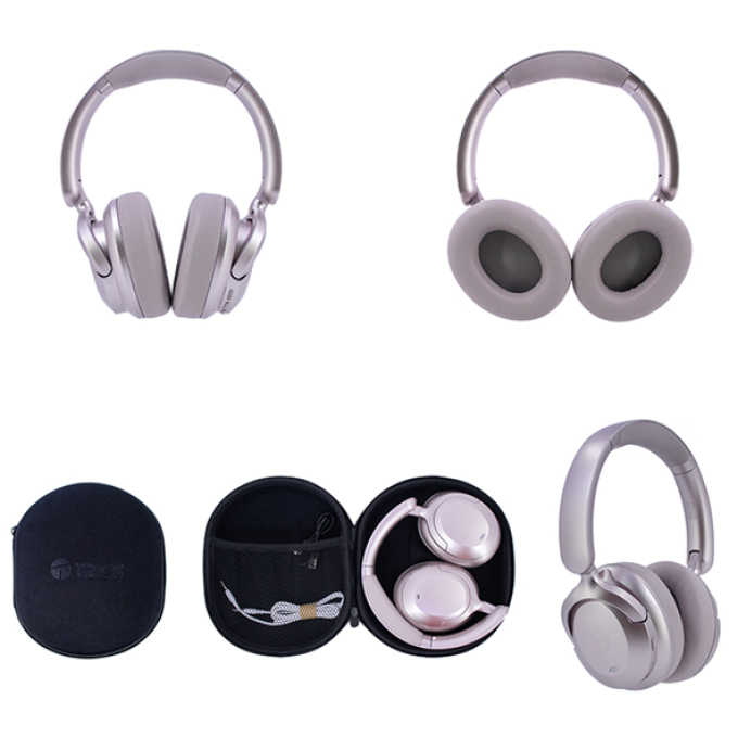 Audifono inalambricos TEROS TE-8038RS, USB-C, Rose Titanium / Teros