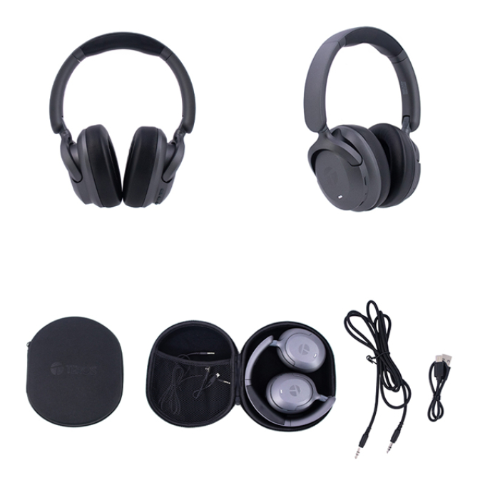 Audifono inalambricos TEROS TE-8038N, USB-C, Negro Titanium / Teros