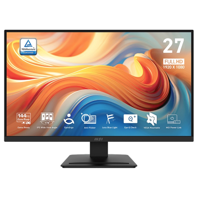 Monitor Plano MSI PRO MP273L E14, 27pulgadas 144Hz FHD 1920x1080 IPS, HDMI, VGA / MSI