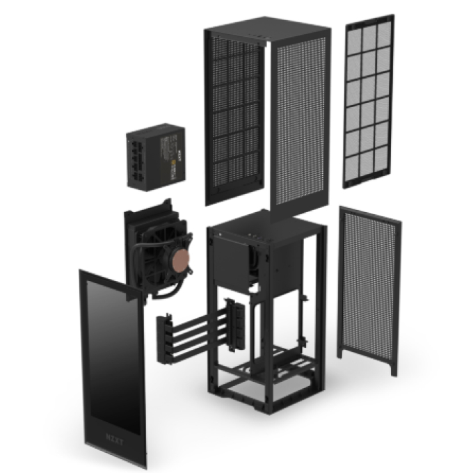 CASE PC NZXT H1 WATERCOOLER+RISER CARD+SFX BLACK CA-H16WR-B1-US CA-H16WR-B1-US / NZXT