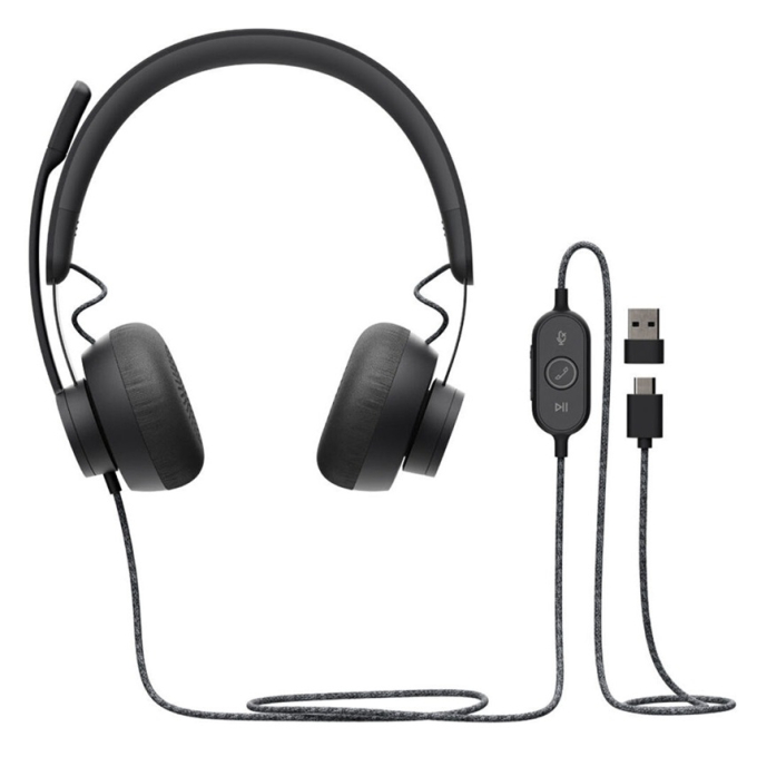 Audifono con Microfono Logitech B2B ZONE WIRED USB/USB-C TEAMS BLACK (981-000871) / Logitech