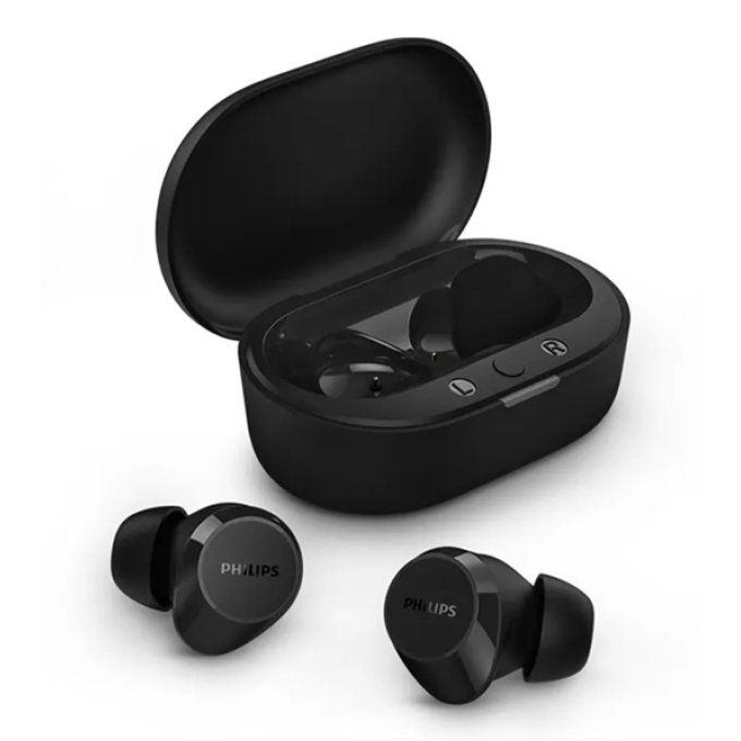 Audifono con Microfono Philips TRUE WIRELESS TAT1209BK Bluetooth 18h IPX4 10m USB-C TACTIL BLACK / PHILIPS