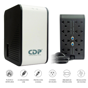 Estabilizador CDP R2C-AVR1008I 1000VA / 500W 8 SALIDAS / CDP