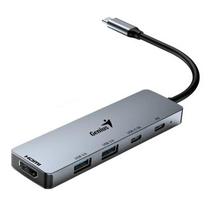 HUB USB-C Genius UH-500 2 USB-A 3.0 / 1 USB-C / 1 HDMI 4K POWER DELIVERY 100W SILVER (31240003400)