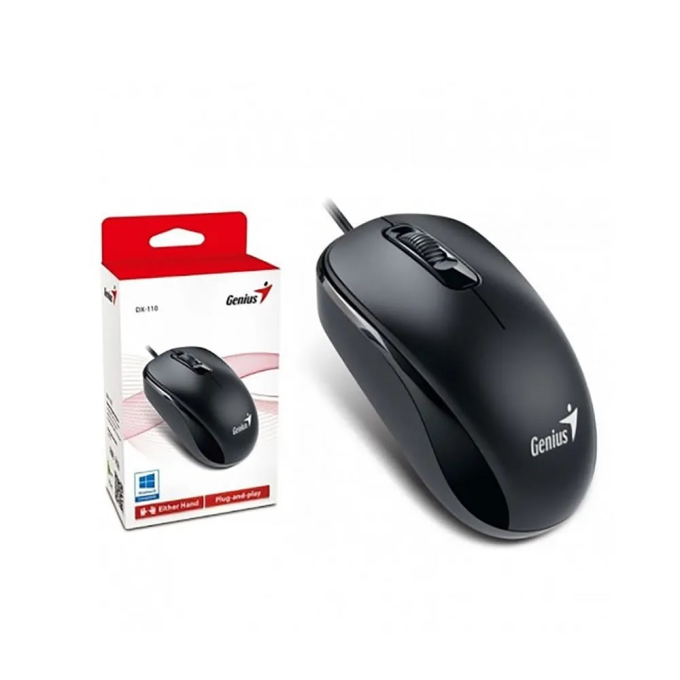 MOUSE GENIUS DX-110 USB OPTICO 1000 DPI BLACK (PN 31010116100) / GENIUS