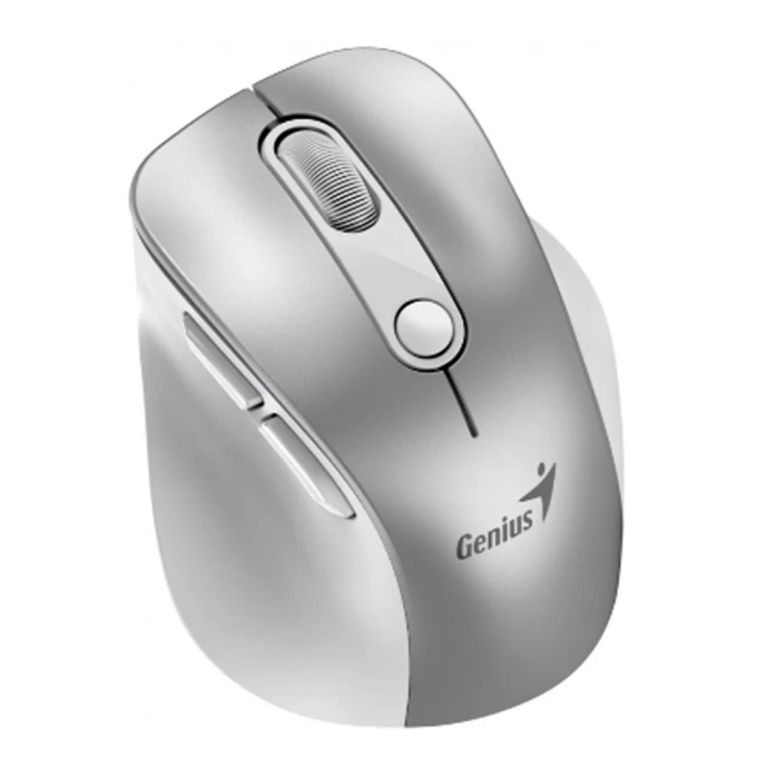 Mouse Genius Ergo 9000S PRO RECARGABLE DUAL WIRELESS Bluetooth 6-BOT SILENT RGB SILVER (31030039402) / Genius