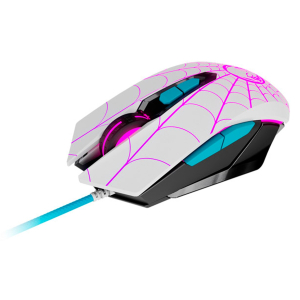 Mouse Xtech Gaming GHOST SPIDER USB 2400 DPI 7-BOT PROGRAMABLES CABLE TRENZADO LED WHITE / TURQUESE (XTM-M520SG) gamer / XTECH