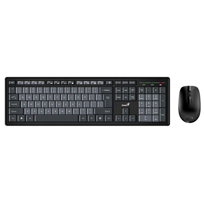 Teclado Genius + Mouse WIRELESS KM-8200 AI COPILOT MULTIMEDIA SP BLACK/GREY (31340003420) / GENIUS